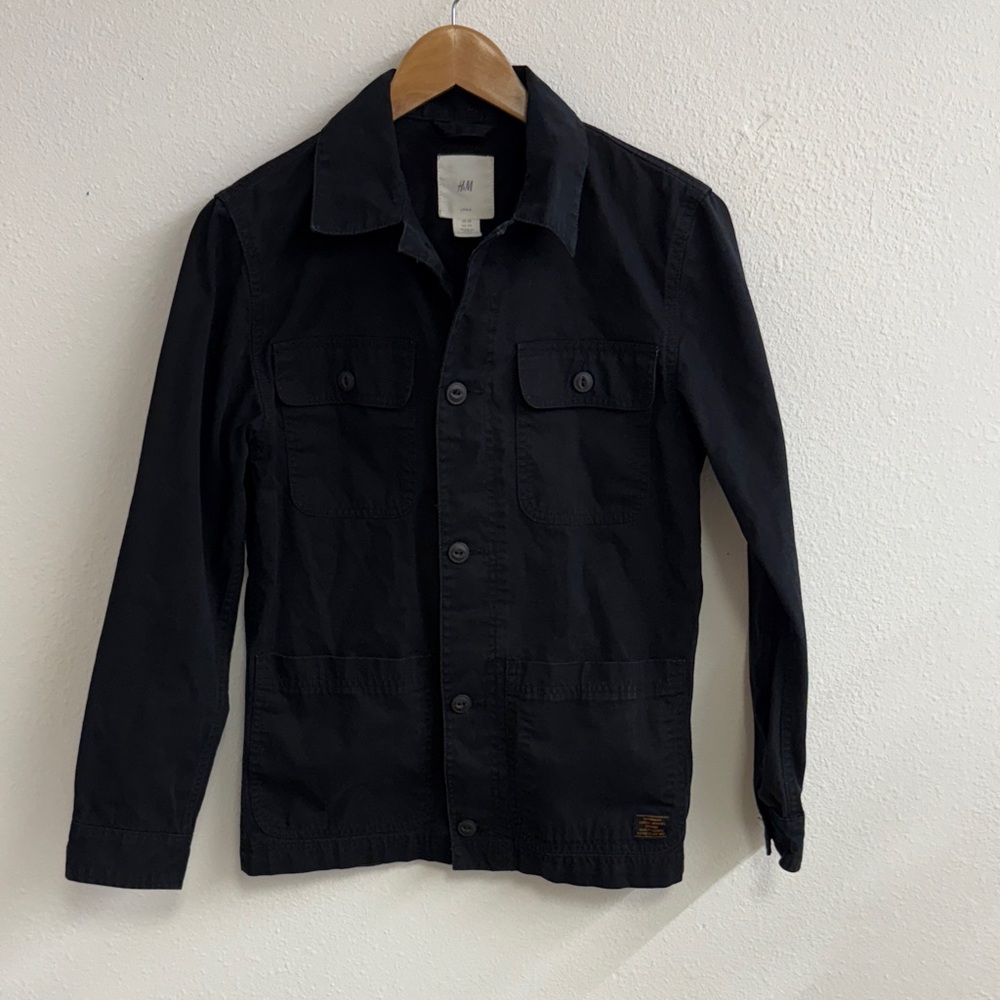 H&M Men's black cotton chore coat